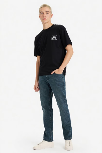 Resim Defacto Erkek T-shirt F8164AX/BK81