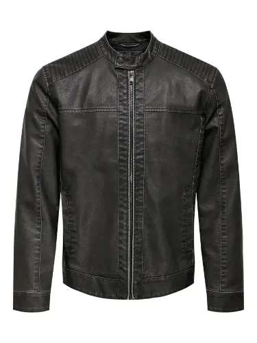 Resim Only & Sons Onsmike Pu Racer Jacket Otw Vd Noos Erkek Deri Mont Ve Ceket 22012339