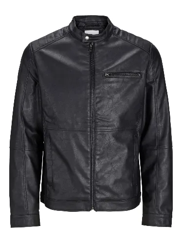 Resim Jack & Jones Jjedylan Pu Bıker Jacket Noos Erkek Deri Mont  ve Ceket 12261196