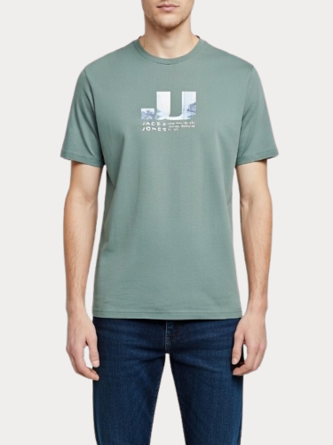 Resim Jack & Jones Jcodust Jj Photo Tee Ss Crew Fst Erkek T-Shirt 12297849