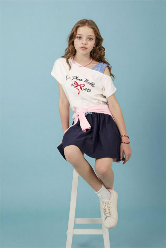 Resim Defacto Kız Çocuk T-shirt H1437A8/ER105