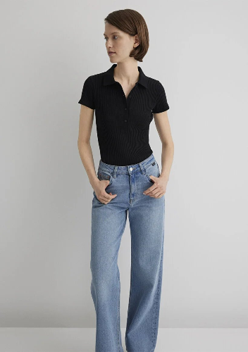 Resim Mavi Kadın Polo Yaka T-shirt M1613120-900