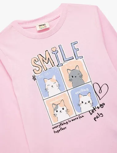 Resim Koton Kız Çocuk T-shirt 7WKG10065AK