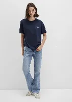 Resim Mavi Kısa Kollu Kadın T-Shirt M1611309-70490