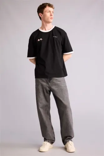 Resim Defacto Erkek T-shirt G5610AX/BK81