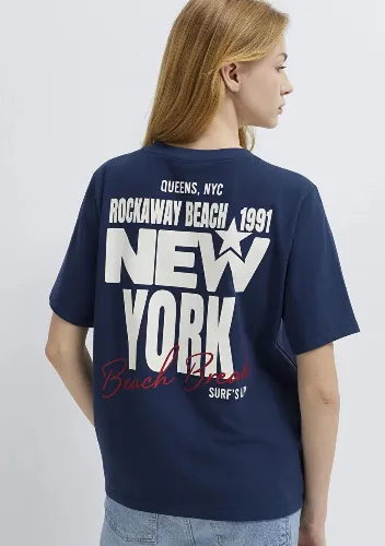 Resim Mavi Kadın T-shirt M1613893-70487