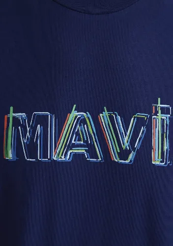 Resim Mavi Erkek T-shirt M0612587-70496