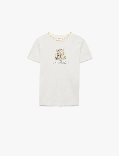 Resim Koton Kız Çocuk T-shirt 6SKG10181AK