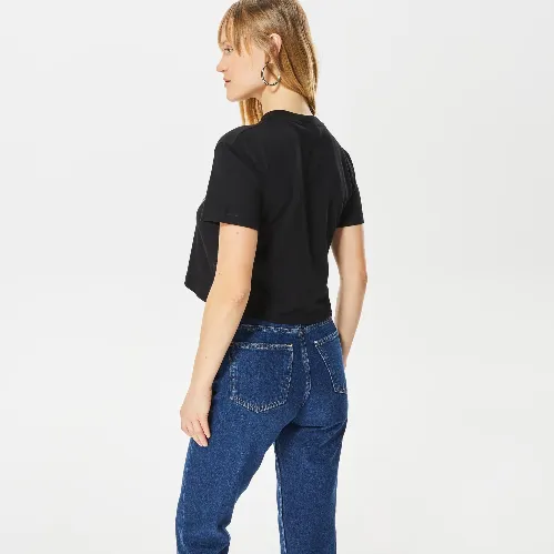 Resim Guess Adele Crop T-Shırt Kadın T-Shirt V2Yı06K8Hm0-Jblk