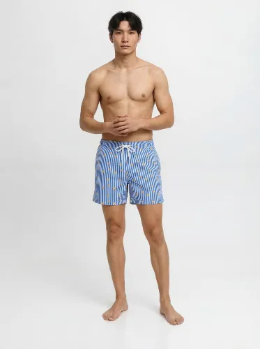 Resim Jack & Jones Jpstmauı Breeze Mını Strıpe Swım Srt Sn Erkek Deniz Şortu 12291425