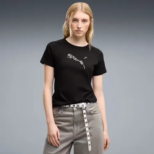 Resim Puma Sequins Tee Kadın T-Shirt 694576-01