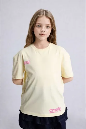Resim Defacto Kız Çocuk T-shirt H7246A8/YL83