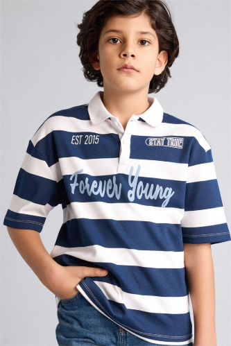 Resim Defacto Erkek Çocuk T-shirt H0915A8/NV256