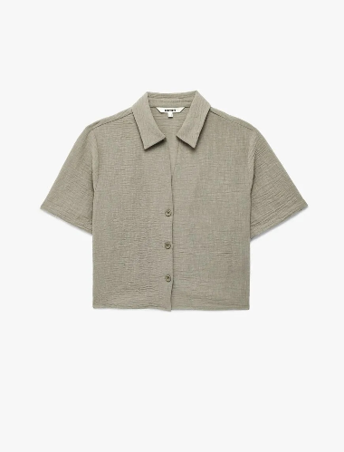 Resim Koton Kadın Kısa Kol Gömlek 6SAK60069PW