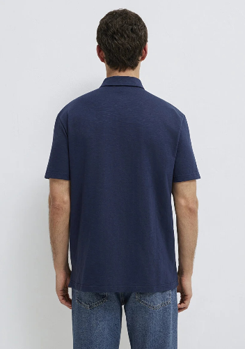 Resim Mavi Polo Yaka Erkek T-shirt M0613152-70490