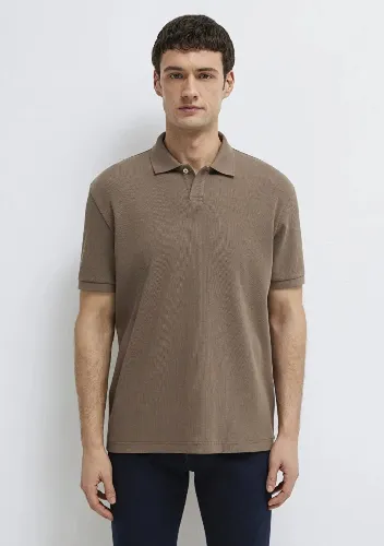 Resim Mavi Polo Yaka Erkek T-shirt M0613126-83866