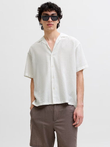 Resim Jack & Jones Jjebreeze Lınen Blend Resort Shırt Ss Sn Erkek Gömlek 12288594
