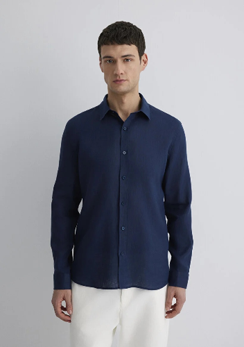 Resim Mavi Erkek Uzun Kol Gömlek M0211466-70497