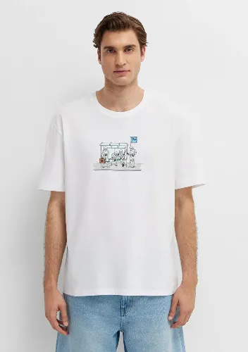 Resim Mavi Erkek T-shirt M0613350-620