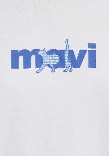 Resim Mavi Baskılı Kadın T-Shirt M1613287-620