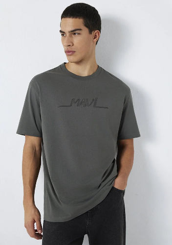 Resim Mavi Erkek T-shirt M0613128-70088