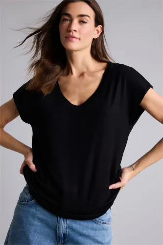Resim Defacto Kadın T-Shirt H4373Ax/Bk81