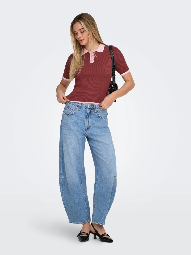 Resim Only Onlmeddı Ss Contrast Polo Cc Knt Kadın T-Shirt 15363165