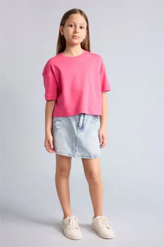 Resim Defacto Kız Çocuk T-shirt H7237A8/PN201