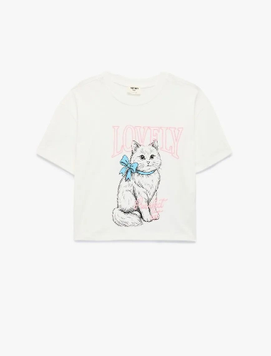 Resim Koton Kız Çocuk T-shirt 6SKG10243AK