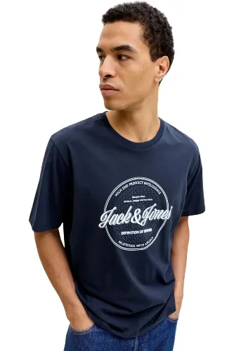 Resim Jack & Jones Jjedover Denım Tee Ss O-Neck Sn Erkek T-Shirt 12290417