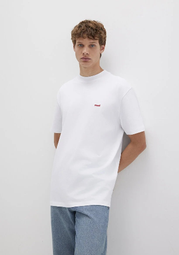 Resim Mavi Baskılı Erkek T-Shirt M0612216-620