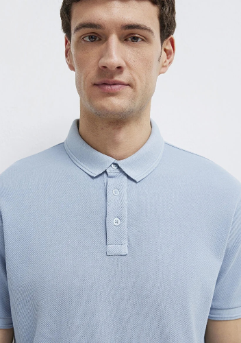 Resim Mavi Polo Yaka Erkek T-shirt M0613151-70829