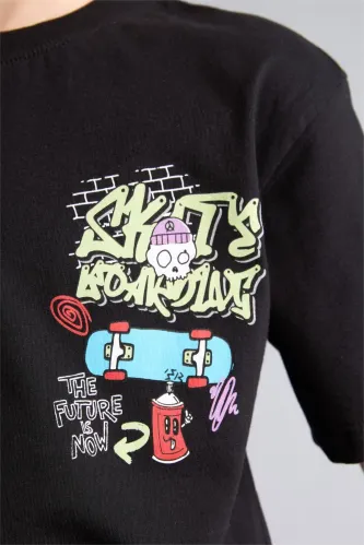Resim Defacto Erkek Çocuk T-shirt H4323A8/BK81