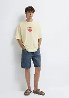 Resim Mavi Erkek T-shirt M0613373-89143