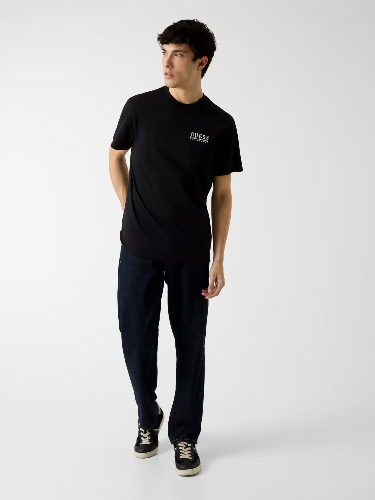 Resim Guess Calı Logo Tee Guess  Erkek  T-shirt M6RI05KBW41-JBLK Ss Bsc