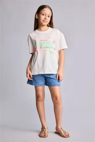 Resim Defacto Kız Çocuk T-shirt H7246A8/ER98