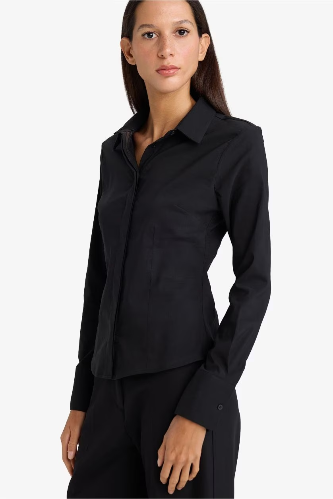 Resim Defacto Kadın Uzun Kol Gömlek I5278AZ/BK27