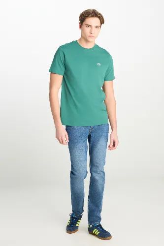 Resim Lee Erkek T-shirt ML60UFQG26 Bisiklet Yaka