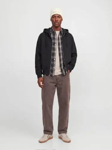 Resim Jack & Jones Jorsalamanco Structure Sweat Zıp Hood Erkek Sweat 12303071