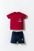 Resim U.S. Polo Assn Bebek Erkek Bebek Şort Takım USB2867