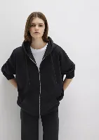Resim Mavi Fermuarlı Kapüşonlu Kadın Sweat M1610221-900
