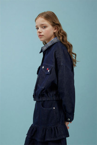 Resim Defacto Kız Çocuk Jean Ceket H2269A8/NM28