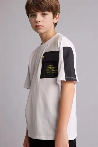 Resim Defacto Erkek Çocuk T-shirt H2692A8/WT34