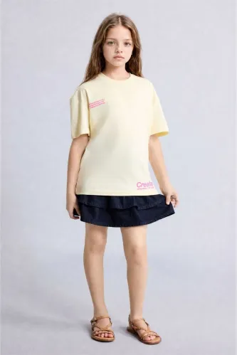 Resim Defacto Kız Çocuk T-shirt H7246A8/YL83