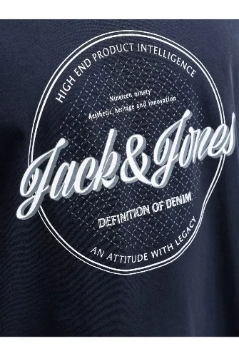 Resim Jack & Jones Jjedover Denım Tee Ss O-Neck Sn Erkek T-Shirt 12290417