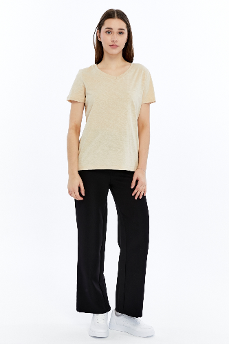 Resim Viole&More 1002 Flamlı  V Yaka Kadın T-shirt