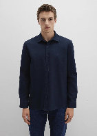 Resim Mavi Uzun Kol Erkek Gömlek M0211656-80872
