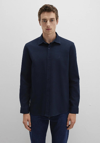 Resim Mavi Uzun Kol Erkek Gömlek M0211656-80872