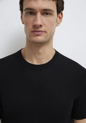 Resim Mavi Erkek Triko T-shirt M0710250-900