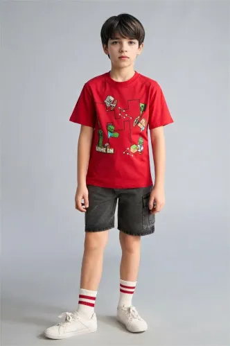 Resim Defacto Erkek Çocuk T-shirt H3708A8/RD227